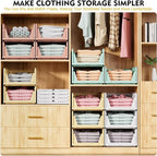 SNSLXH 8 Pack Stackable Closet Storage Bins, Space-Saving Wardrobe Organizer - Image 3