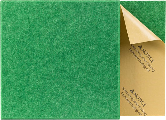 Sonicism 22 Pack Acoustic Wall Panels with Self-Adhesive, 12" X 12" X 0.4" Sound Proof Foam Panels, Decorative Soundproof Wall Panels, Sound Proof Absorbing Tiles for Home & Offices, Forest Green