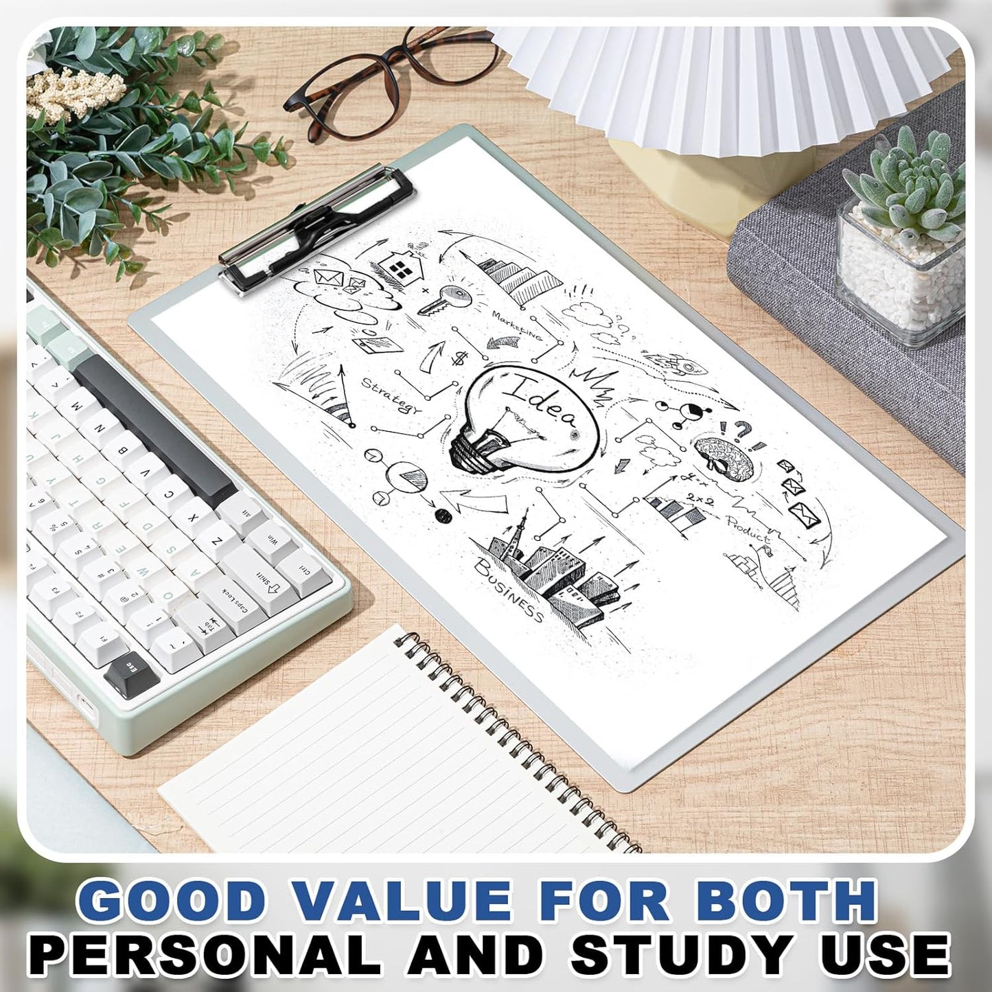 Tenceur 1 Pcs Aluminum Legal Size Clipboard 8.5x14 Inch Metal Clipboard with Metal Clip Heavy Duty High Capacity Durable Suitable for Legal Lawyers and Business School Office Supply