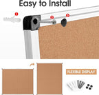 Extra Large Cork Bulletin Board 48" X 48", Foldable Notice Pin Board - Image 7