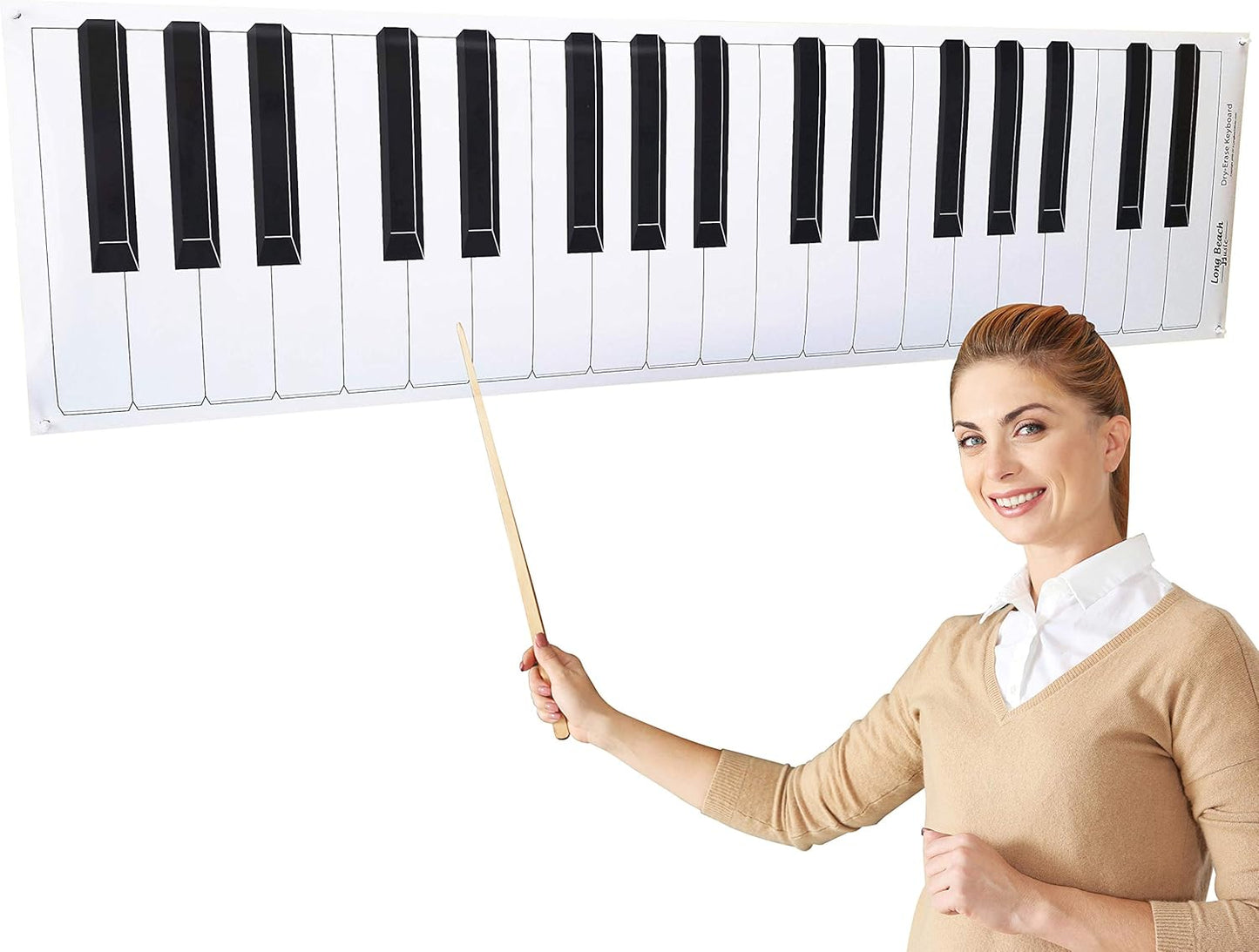 Dry Erase Piano Keyboard Laminated Poster, 61" Inches Large Jumbo Size for Classroom Lessons