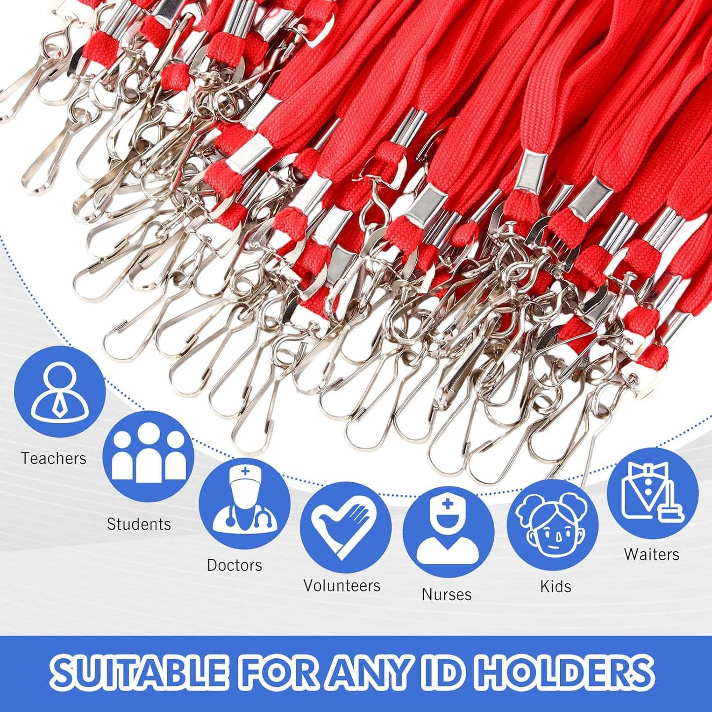 Windyun Breakaway Lanyards for ID Badges Bulk Lanyards Strap with J Hook Flat Lanyards School and Office Supplies