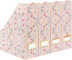 BLU MONACO | Cardboard Magazine File Holder Set of 4 | Standing File Holder by Blu_Monaco