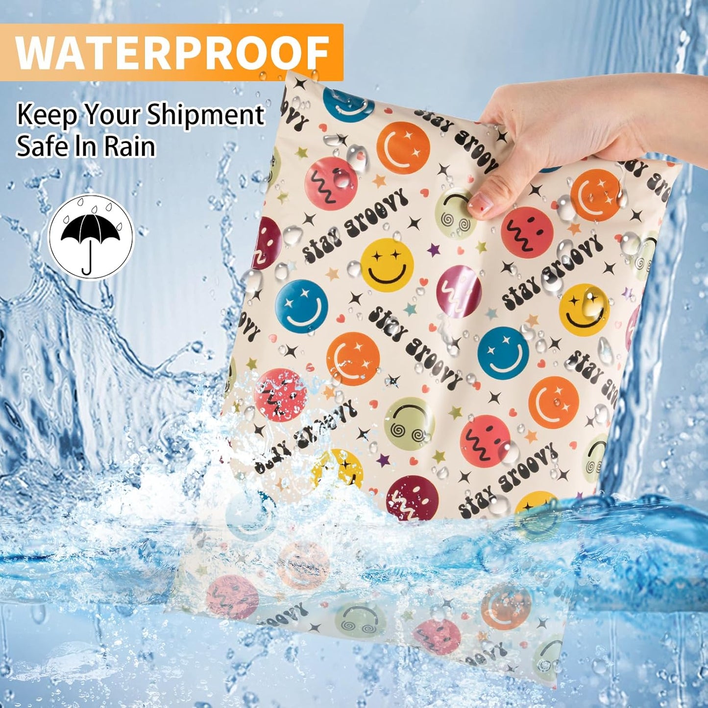 Oududianzi Poly Mailers 6x9, 50Pack Shipping Bags, Cute Shipping Envelopes, Plastic Packaging Bags, Self-Seal Polymailers, Package Envelopes for Onlie and Off-line Small Business