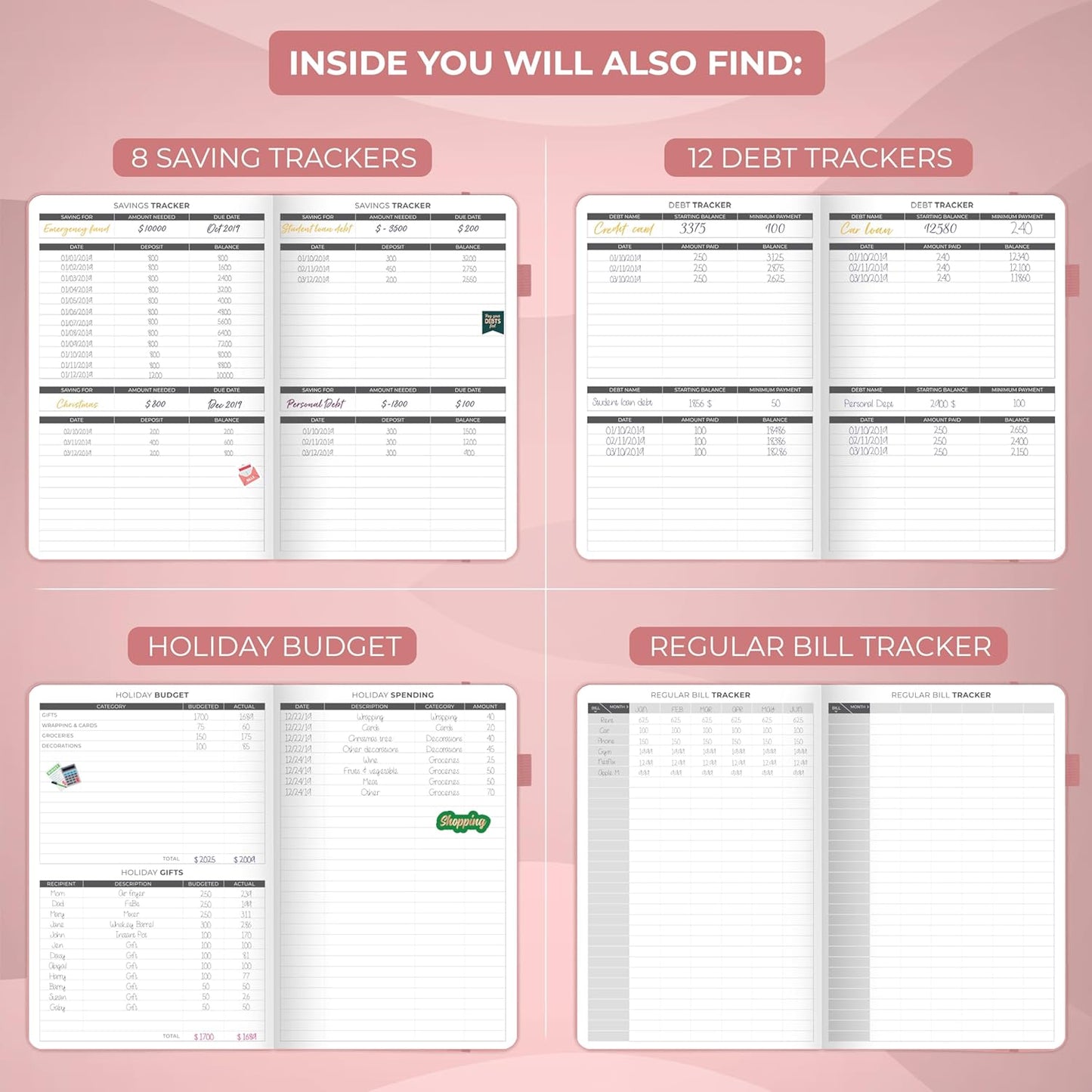 Clever Fox Budget Planner - Expense Tracker Notebook. Monthly Budgeting Organizer, Finance Logbook & Accounts Book, Bill Tracker, A5 (Light Pink)
