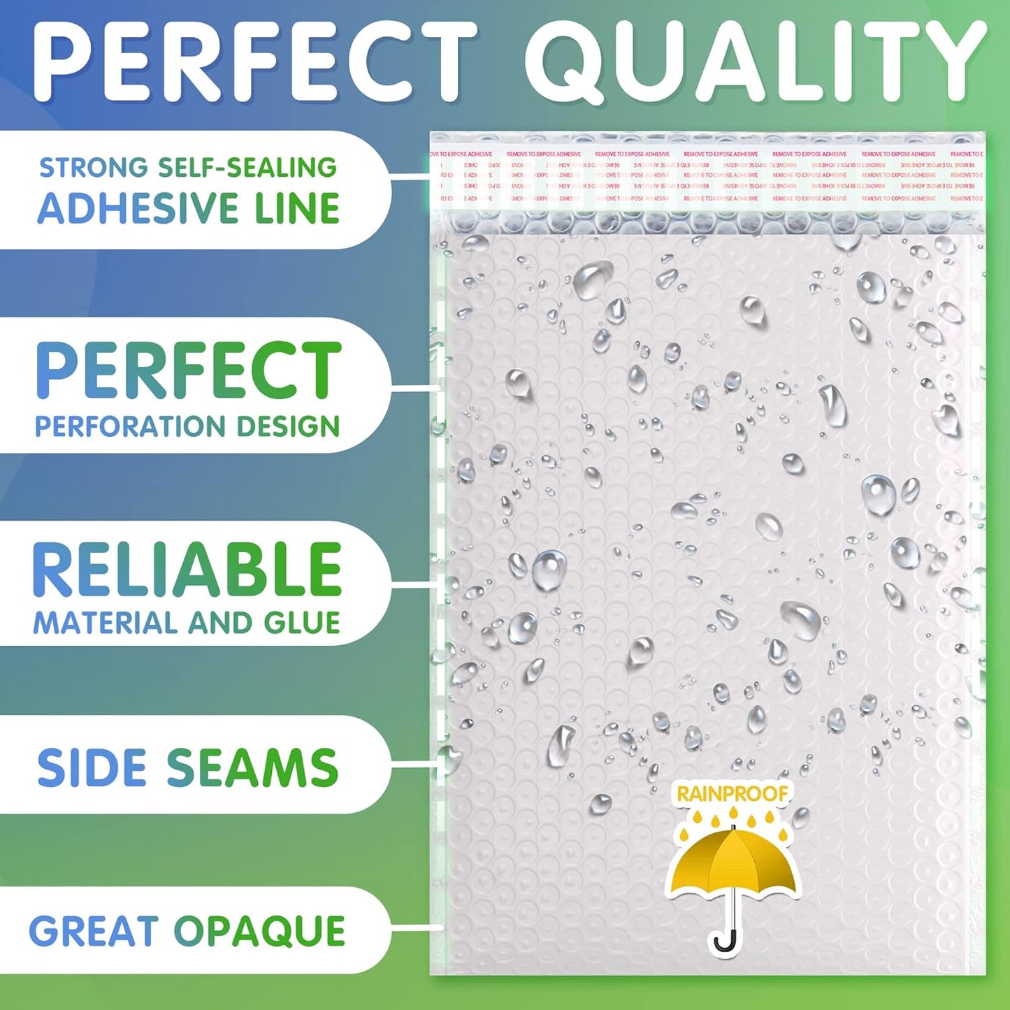 White Poly Bubble Mailers Self Seal, 4 x 7 Inch. Pack of 500 Bubble Packaging Envelopes for Shipping. Durable Padded Envelopes Waterproof. Self Seal Padded Mailers. Shipping Packages