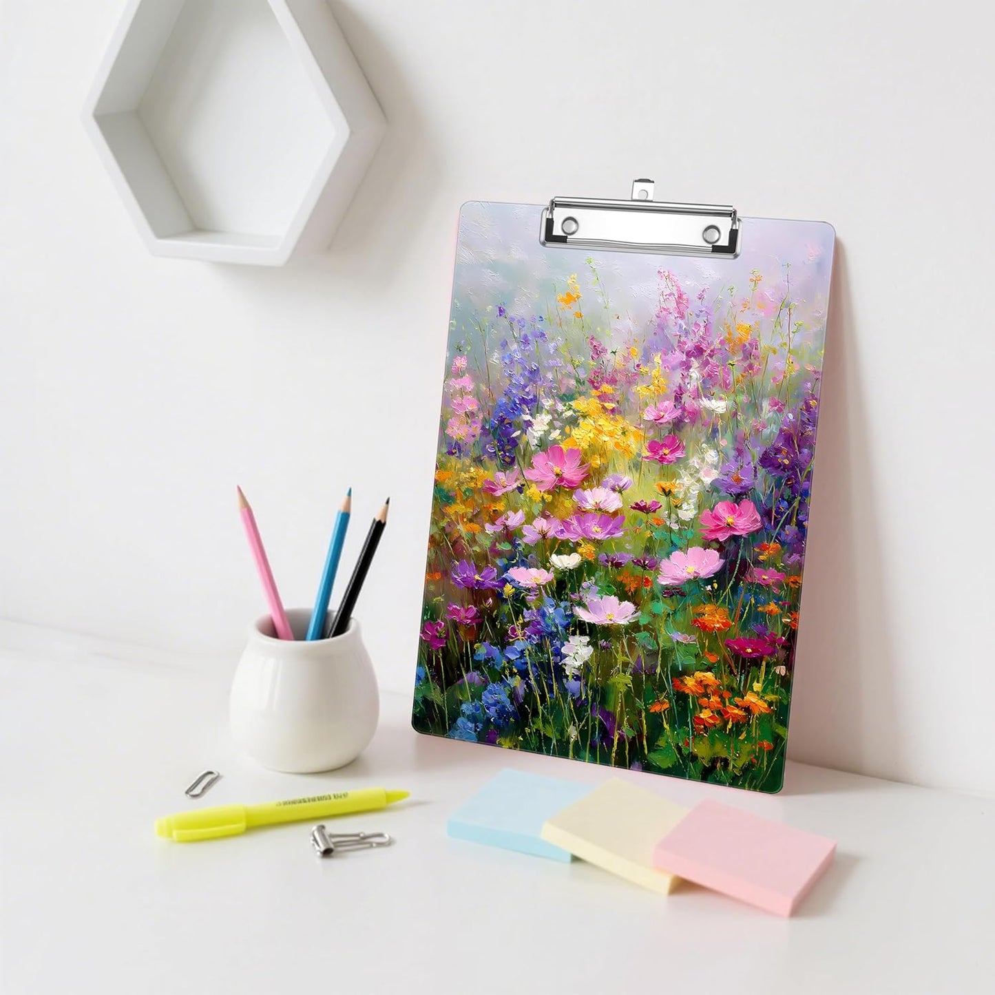 Floral Plastic Clipboards,Decorative Plastic Acrylic Clipboard for Teacher Social Worker Students Office Supplies 8 * 12