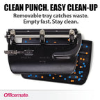 Officemate Adjustable 3-Hole Punch, Medium Duty, 32-Sheet Capacity, Adjustable - Image 7