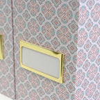 BLU MONACO | Foldable Magazine File Holder Set of 4 | Moroccan Tile Cardboard - Image 2