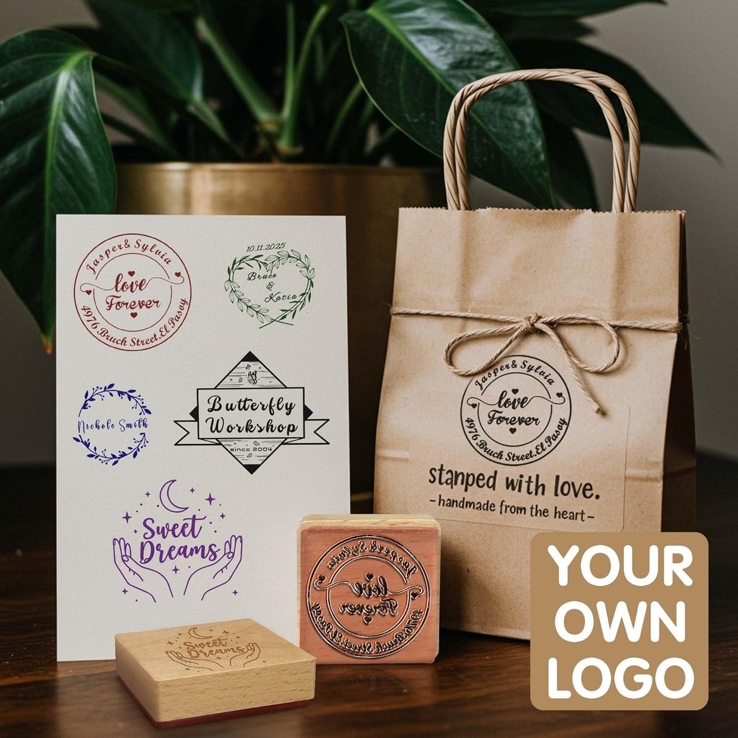 Custom Logo Stamp - Personalized Rubber Stamp - Multiple Size Options Available - Upload Your Logo (1"x1")
