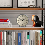 JONES CLOCKS® Venus Desk Clock | Modern Round Design | Gray | Stylish Retro Look - Image 2