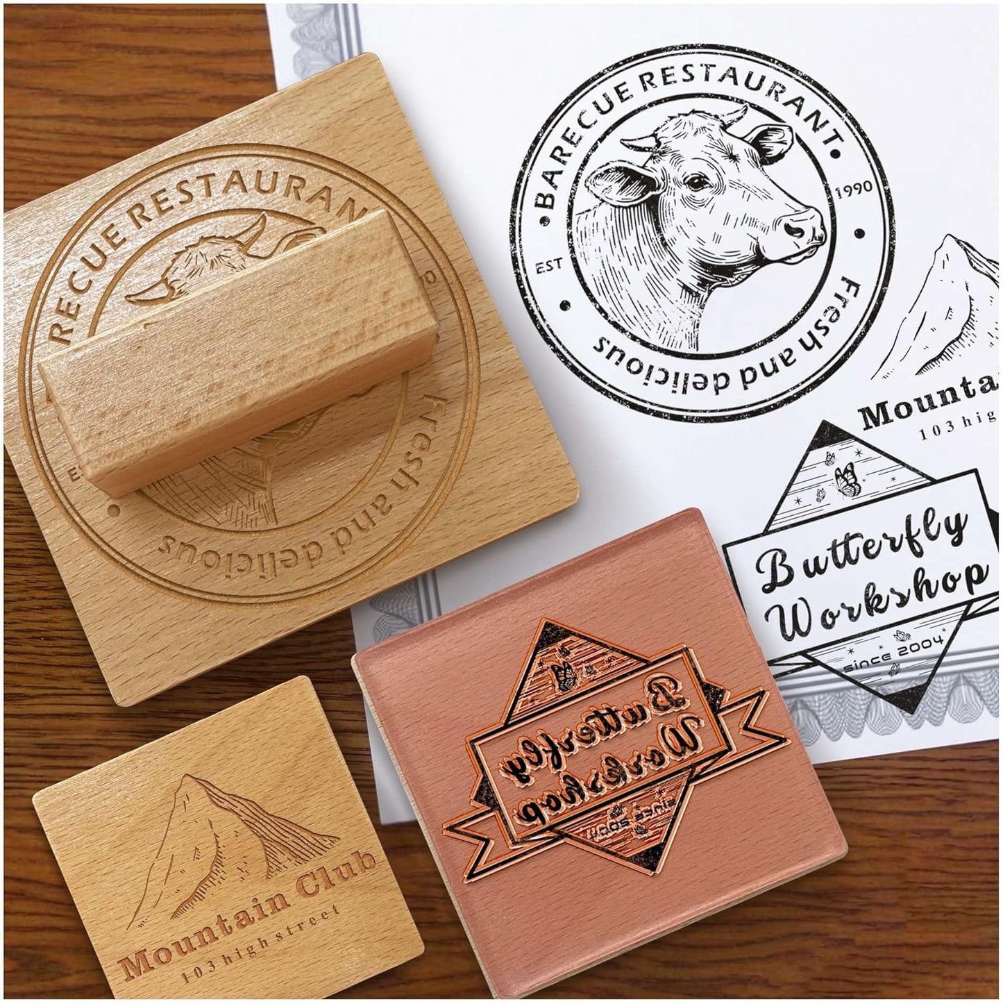 Custom Logo Stamp - Personalized Rubber Stamp - Multiple Size Options Available - Upload Your Logo (1"x1")