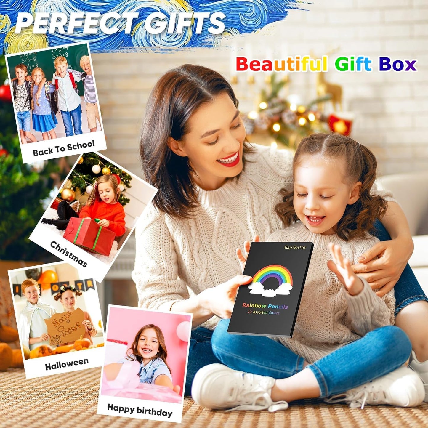 School Supplies for Teachers, 12 Color Rainbow Pencils Colored Pencils for Kid, Drawing School Supplies Fun Art Teen Girl Gifts Trendy Stuff, Art Supplies Stocking Stuffers for Kids