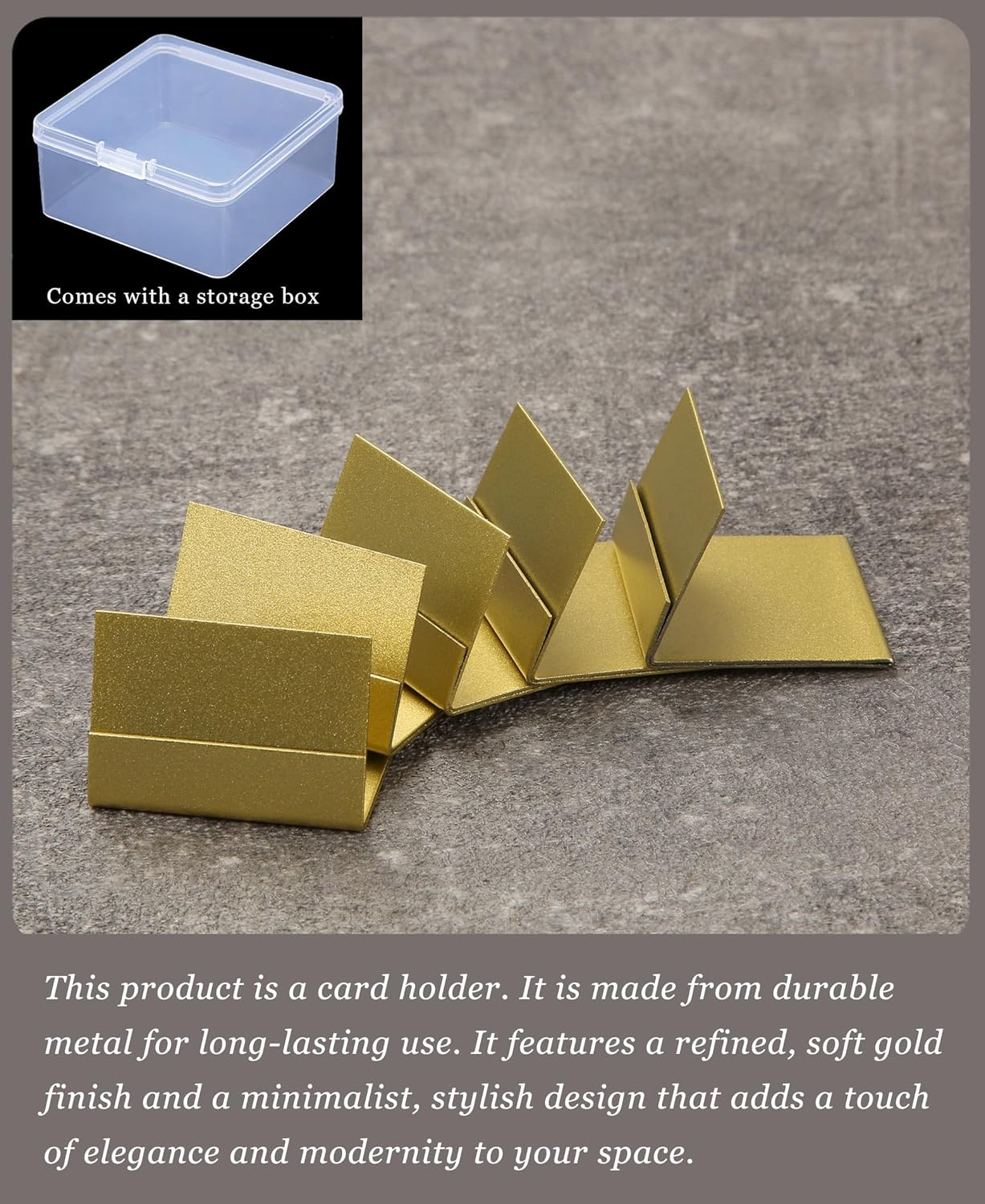 Gold Table Number Holders, 24-Pack Metal Place Card Stands & Picture Holders with Storage Box - Ideal for Weddings, Anniversaries, and Parties