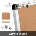 Large Cork Bulletin Board 60" X 48", Wall Mounted Notice Pin Board - Image 6