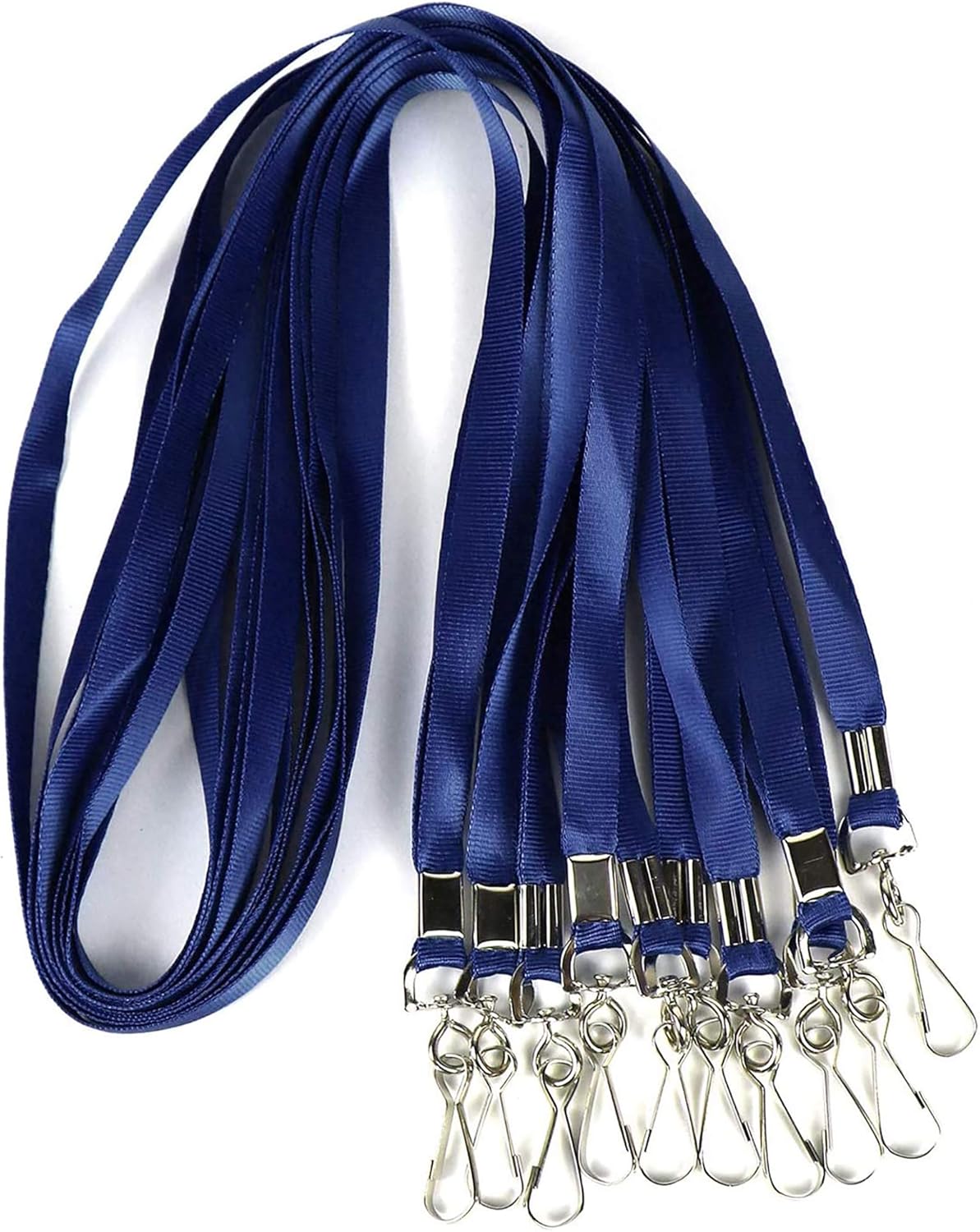 Bulk Lanyards Premium Cruise Lanyard Nylon Badge Lanyards for Id Holder Perfect for Office, Kids, Teachers (Navy Blue, 100Pack)