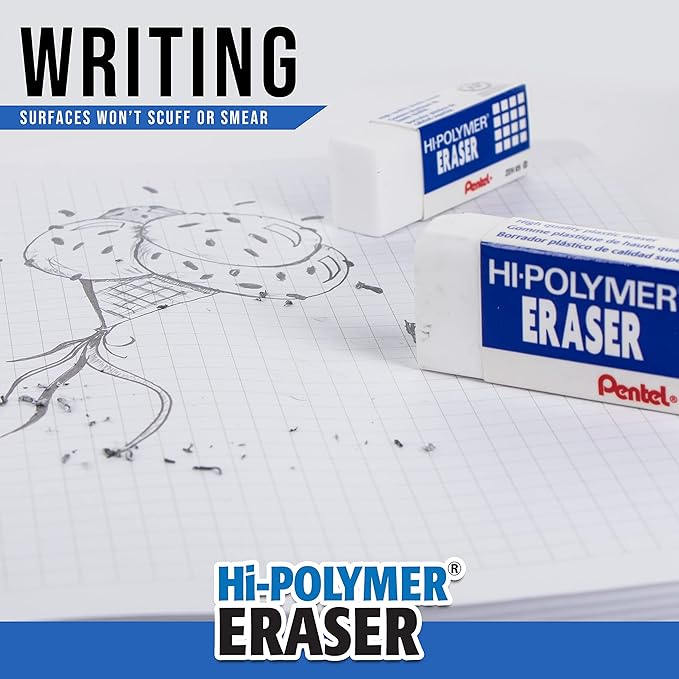 Pentel Hi-Polymer Block Eraser, Box of 48 - Image 5