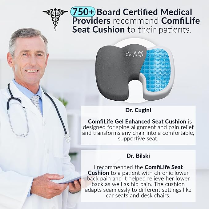 ComfiLife Premium Gel & Memory Foam Seat Cushion – Doctor Recommended Office - Image 3