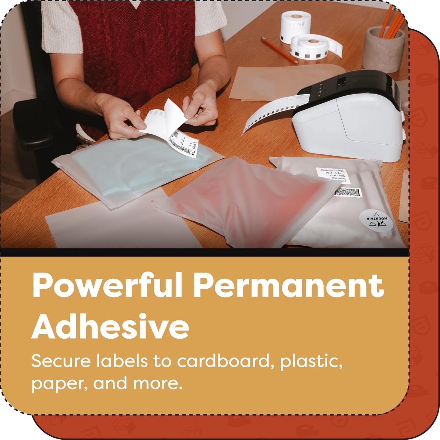 Aegis Adhesives - Compatible Label Replacement for Brother DK-1204 (0.66" X 2.1”) Multipurpose Return Address, Use with QL Printers - 12 Rolls + 1 Frame