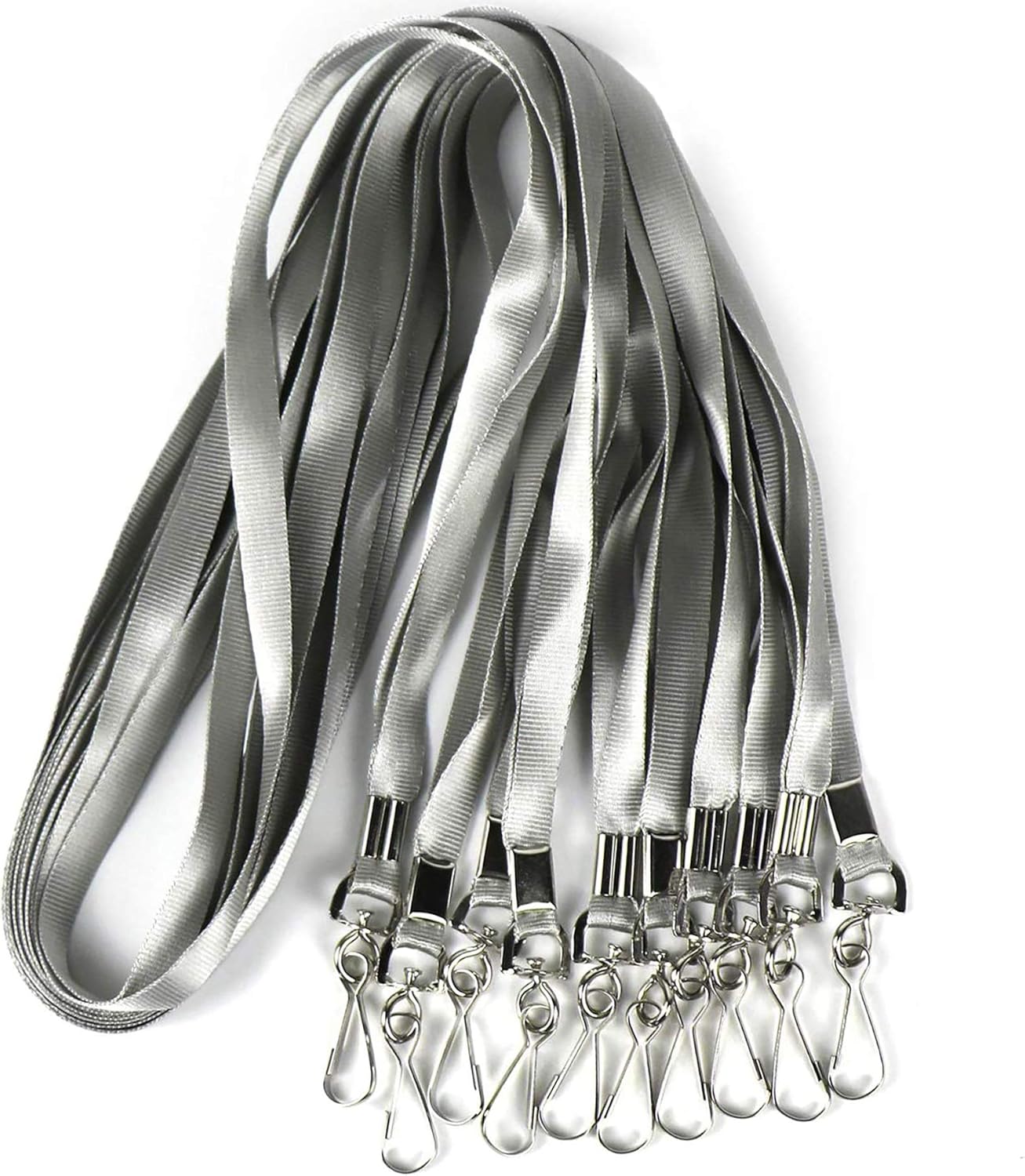 Bulk Lanyards Premium Cruise Lanyard Nylon Badge Lanyards Id Holder Perfect for Office, Kids, Teachers (Gray, 100Pack)