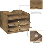 Snughome Vintage Wood File Organizer Desktop, 13.4’’ Document Letter Mail Tray - Image 7