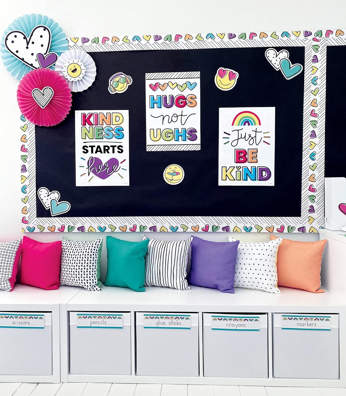 Carson Dellosa Kind Vibes 36PC Name Labels for Kids, Boho Rainbow Tags for Labeling Classroom, School Supplies, Chalkboard, Desk Organizer and Locker Organization Teacher Decor