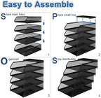 Natwind 4-Tier Paper Organizers, Desk Organizer, Stackable Paper Tray, Desk - Image 8