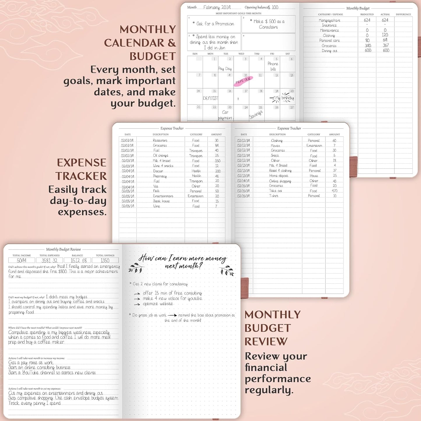 Legend Budget Planner– Deluxe Financial Planner Organizer & Budget Book Money Planner Account Book & Expense Tracker Notebook Journal for Household Monthly Budgeting & Personal Finance–Rose Gold Foil