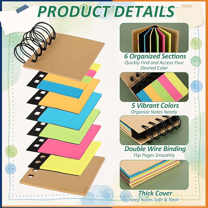 Eaasty 16 Pack Mini Sticky Notes Book Set - Image 3