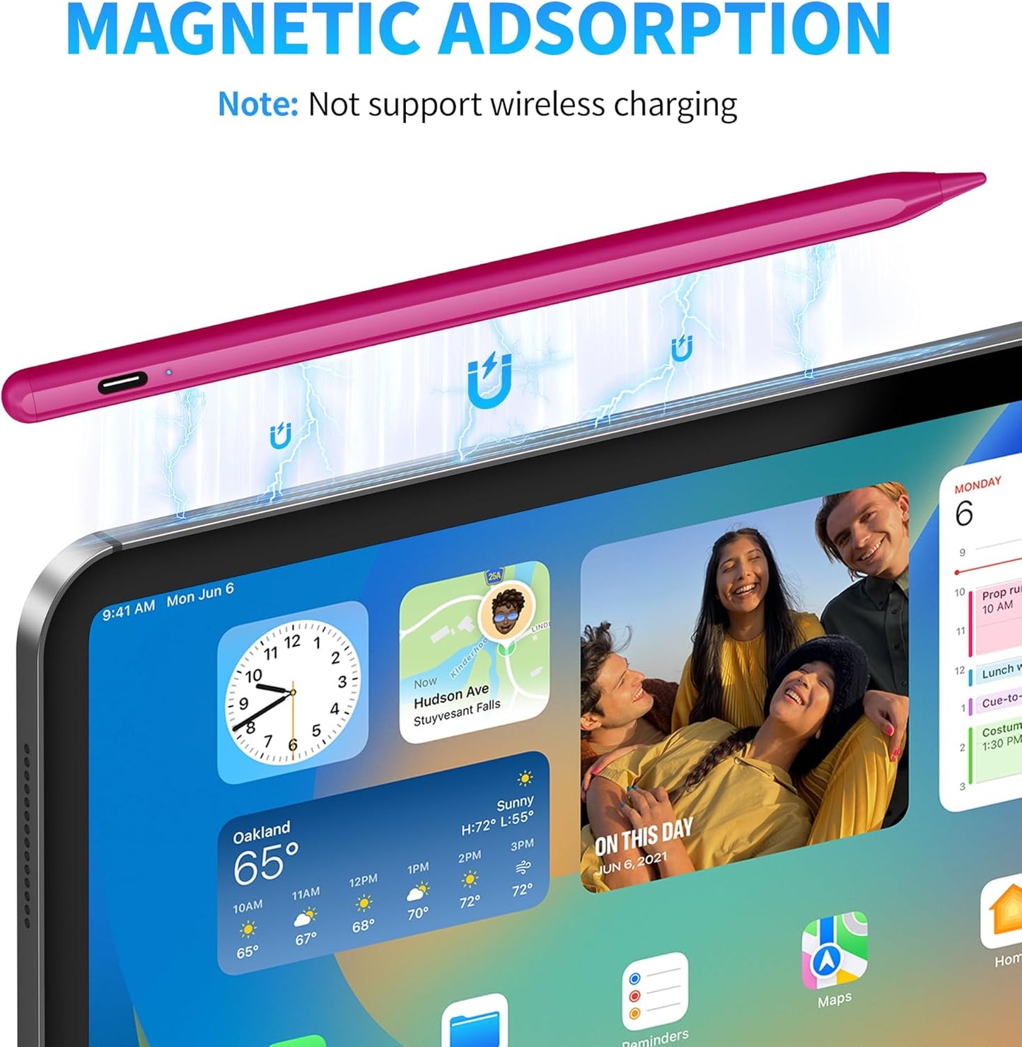 DRYMOKINI Stylus Pen, Active Stylus Pen Touch Screens Compatible for Android and iOS Tablet/Phones, Rechargeable Universal Stylus Pencil Compatible for A-pple/i-Pad/Phone Tablet, BabyPink