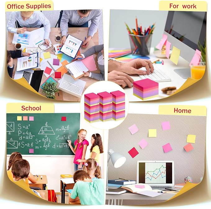 Fainne 120 Pack Sticky Notes Bulk 3 x 3 inch Self Stick Note Pads Multicolor - Image 7
