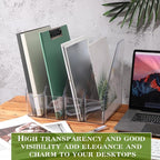 12 Pcs Clear Acrylic Magazine File Holder Plastic Desk Organizer - Image 2