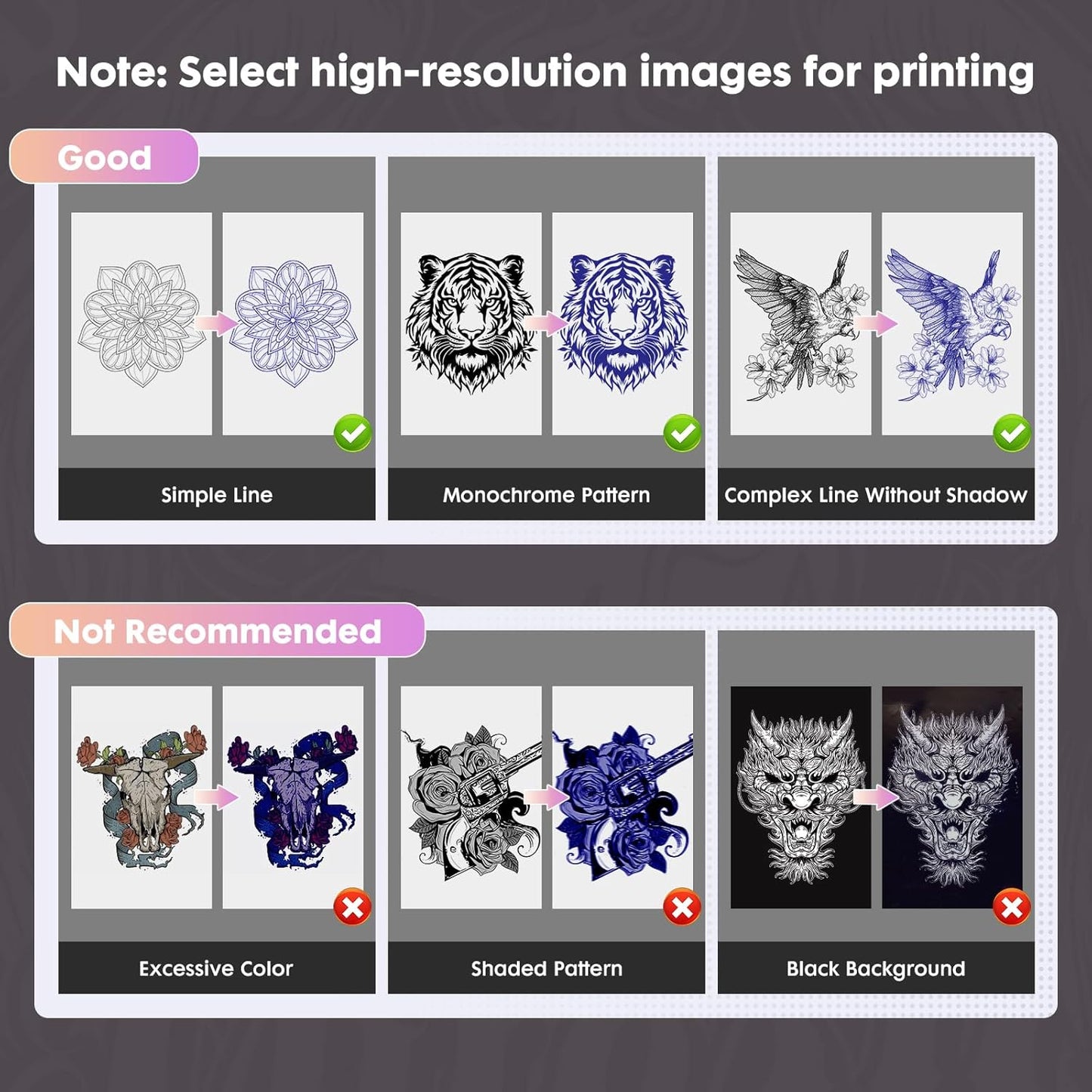 Tattoo Stencil Printer with 40pcs Transfer Paper, Bluetooth Thermal Tattoo Printer Machine for Beginners & Artists, Compatible with Android & iOS, PC(Pink)