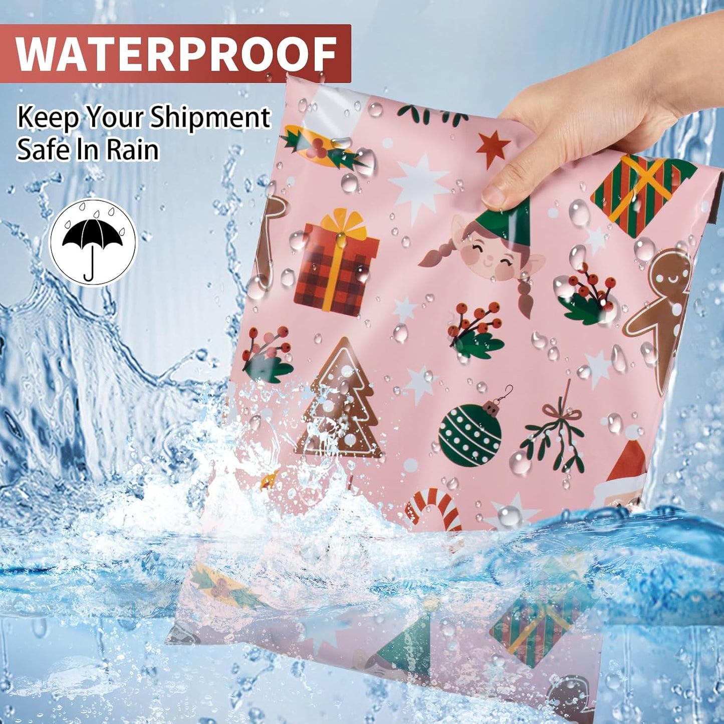 Oududianzi Christmas Poly Mailers 10x13, 100Pack Christmas Shipping Bags, Christmas Mailing Bags, Christmas Mailers Poly Bags for Shipping, Holiday Poly mailers 10x13, Christmas Packaging Bags