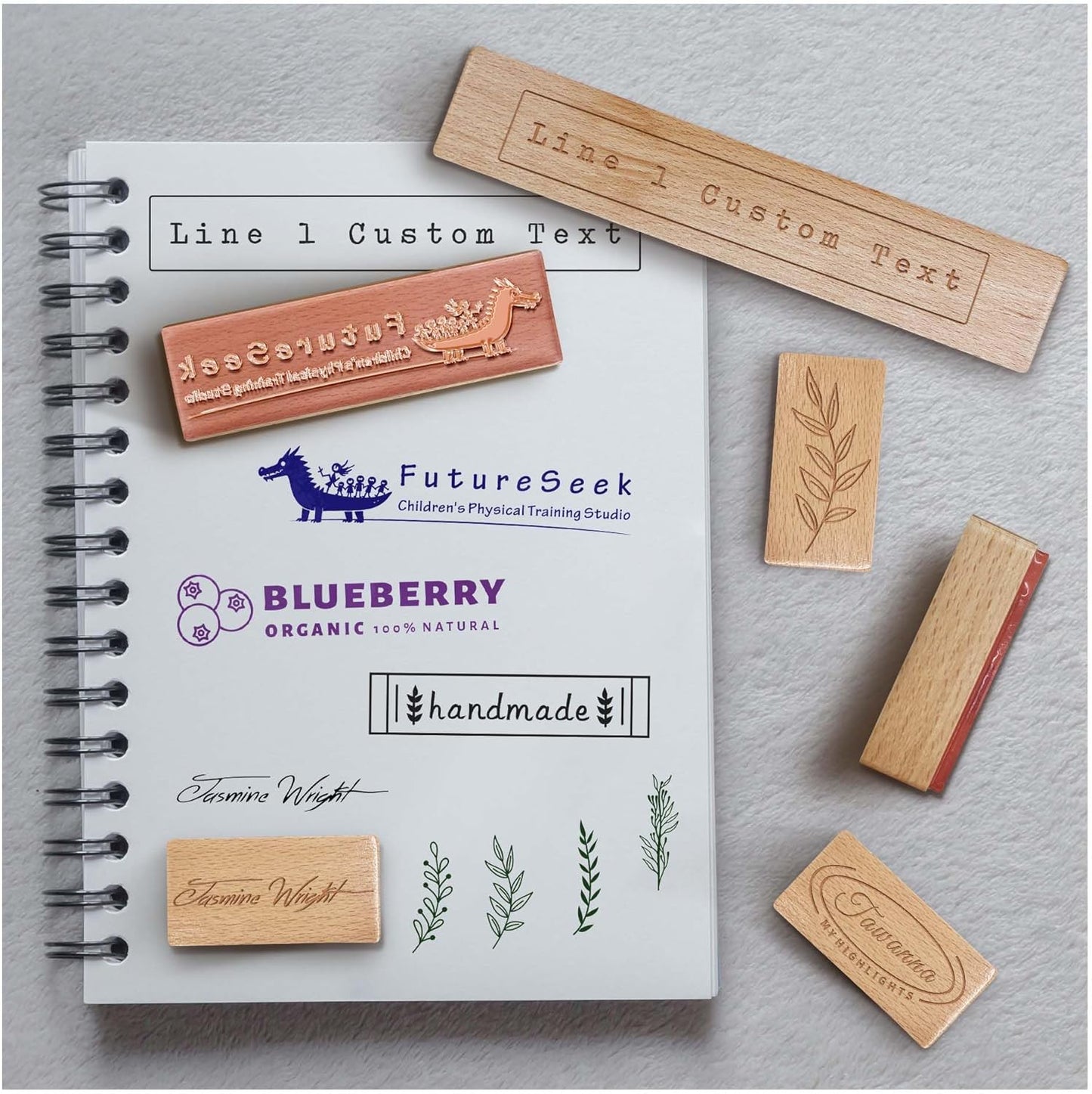 Custom Logo Stamp - Personalized Rubber Stamp - Multiple Size Options Available - Upload Your Logo (1"x2.5")
