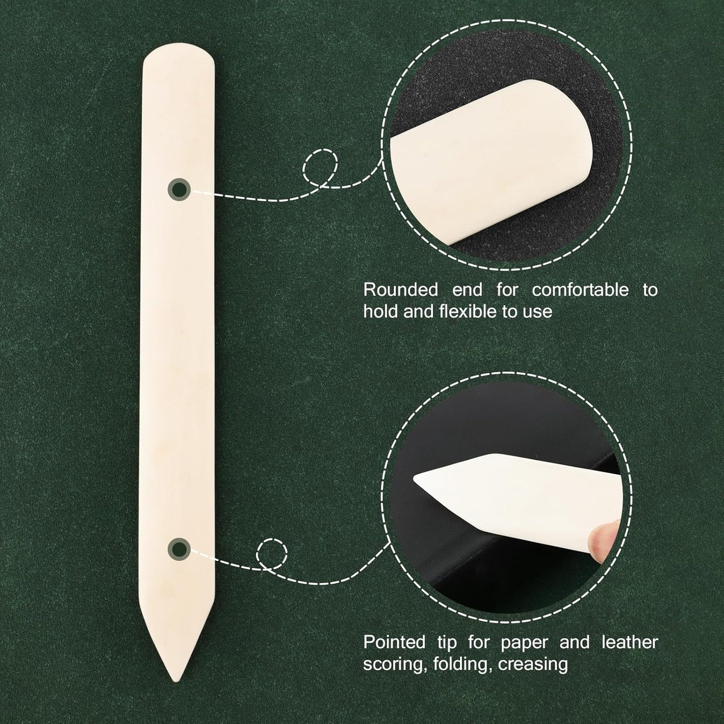 Lineco Genuine Bone Folder Large 8" x 1", Great use for Scoring, Folding and Creasing Paper Projects, Scrapbooking, Bookbinding, Cards, DIY. Ideal for Leather, Handmade Crafts