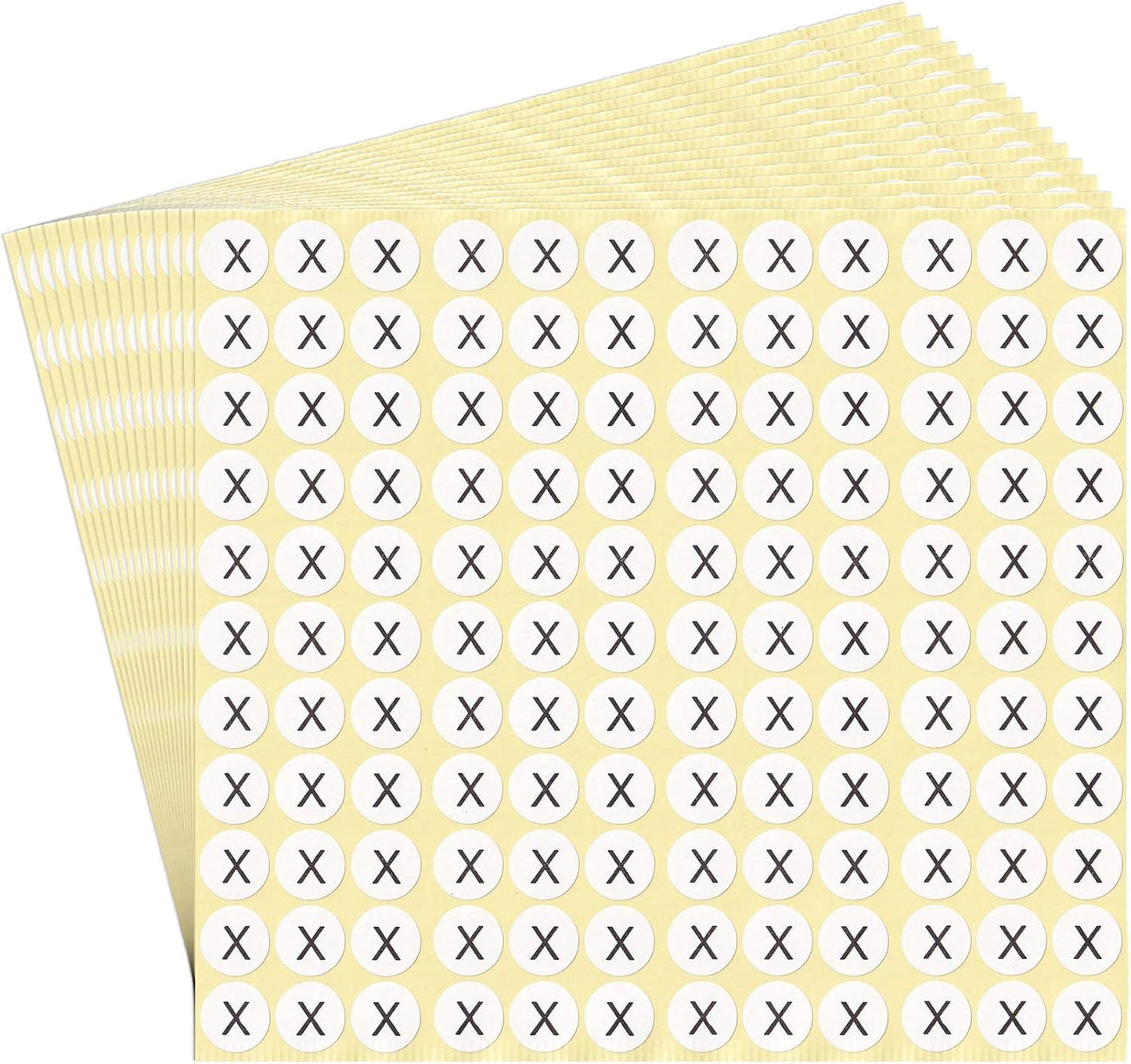 dealzEpic - Alphabet Stickers of The Letter X - Small Round Paper Self-Adhesive Peel and Stick Letter Labels - Set of 15 Sheets