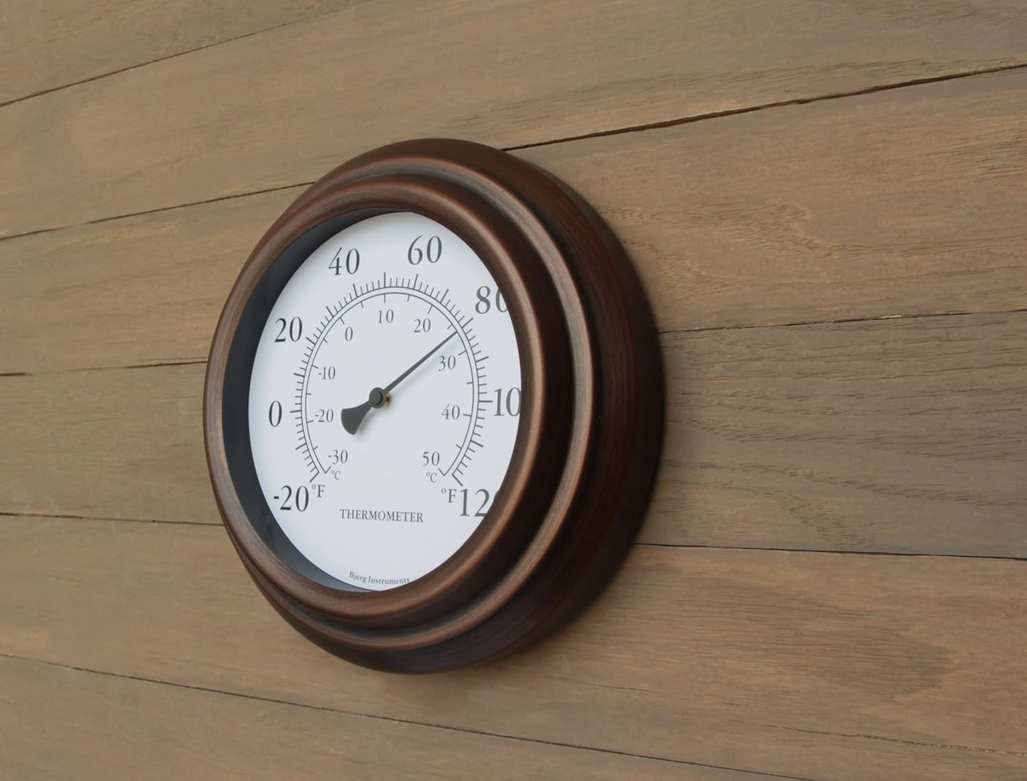 8" Decorative Indoor/Outdoor Patio Wall Thermometer (Bronze)