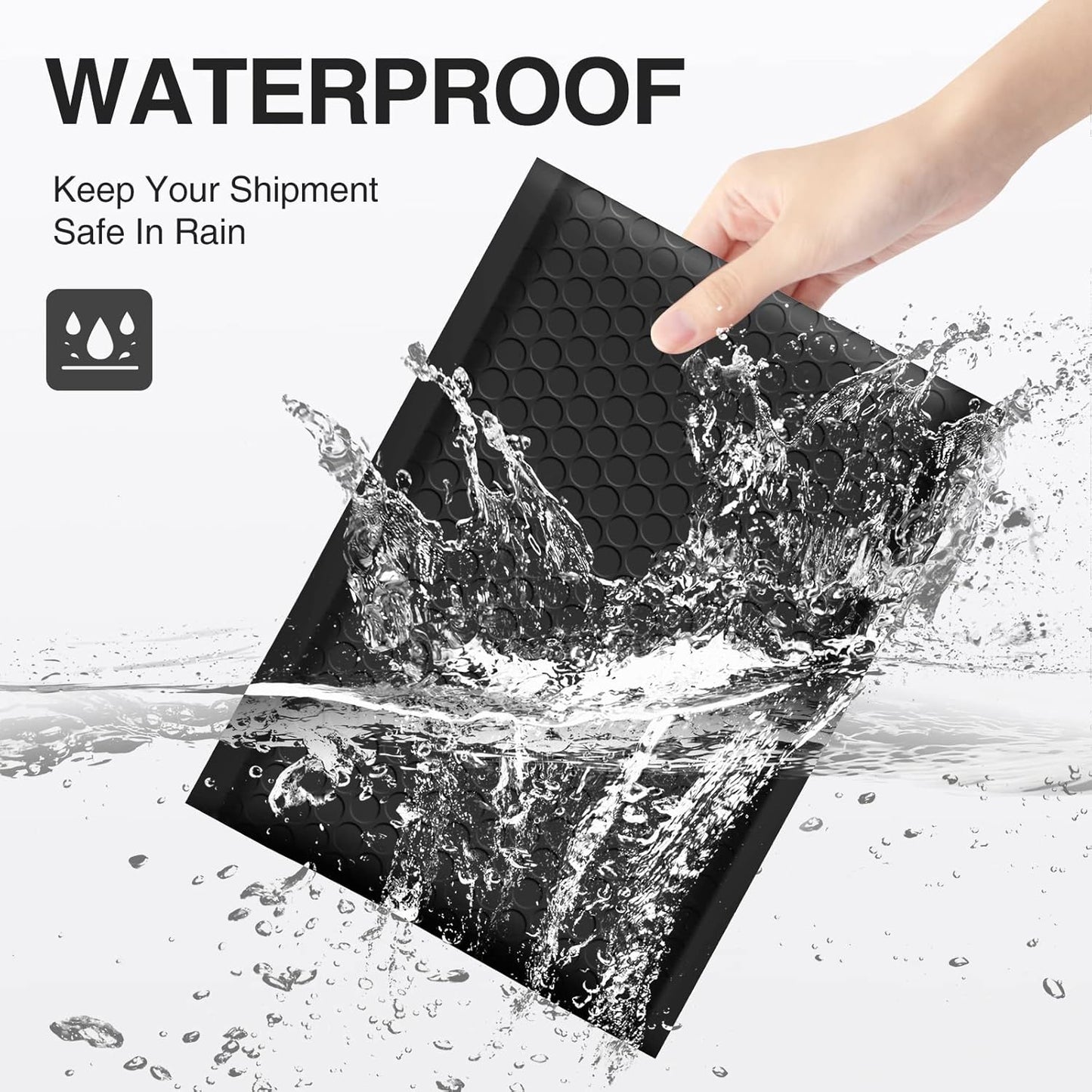 UCGOU Bubble Mailers 12x16 Inch 40 Pack Usable Size 12x15 Inch Large Padded Envelopes Black Waterproof Packaging Bags for Shipping Self Seal Strong Adhesion Envelopes for Jewelry Makeup Supplies