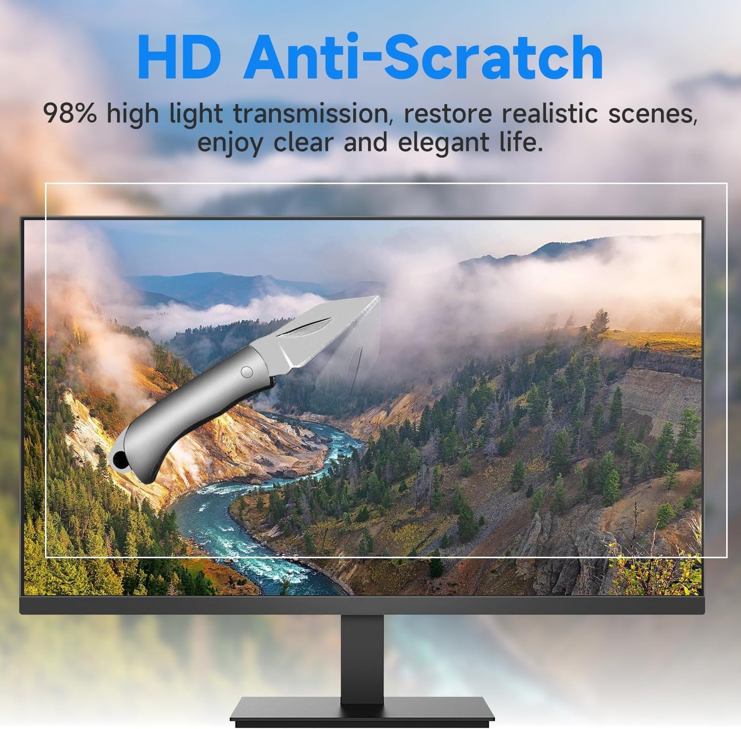 2 Pack 27 Inch Anti Glare Computer Screen Cover, for 27'' with 16:9 Aspect Ratio Computer Widescreen Monitor, Eye Protection Matte Anti Glare Film