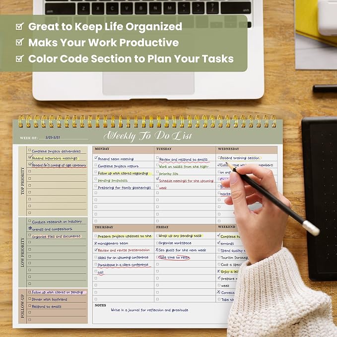 Weekly To Do List Notepad with 52 Undated Sheets（8.5"×11"）6 Pack - Image 7