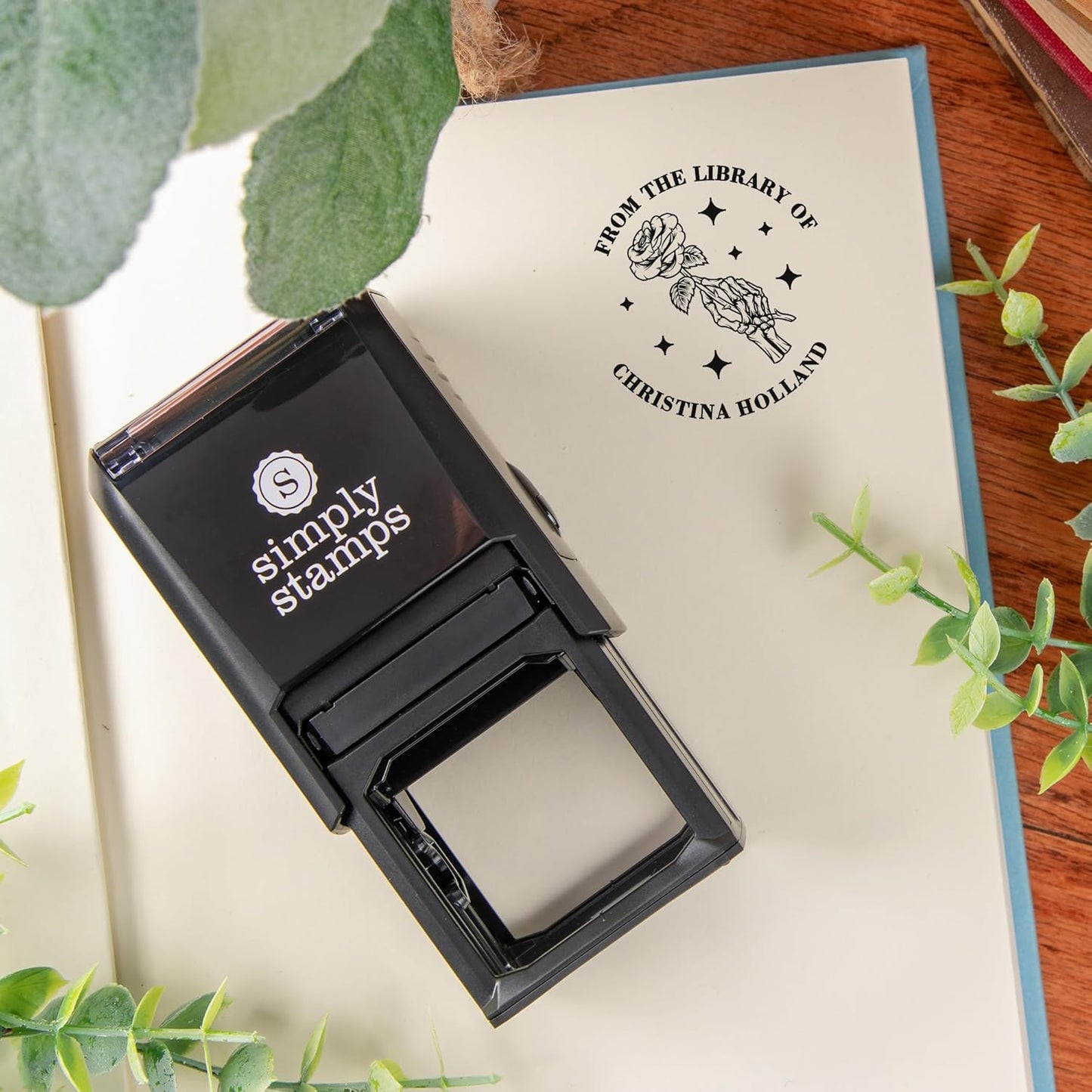 from The Library of Embossers & Stamps for Fantasy Book Readers | Custom Embosser | Custom Stamp | Ex Libris | Elevate Your Fantasy Collection of Stories and Novels (Design 17, Self-Inking Stamp)