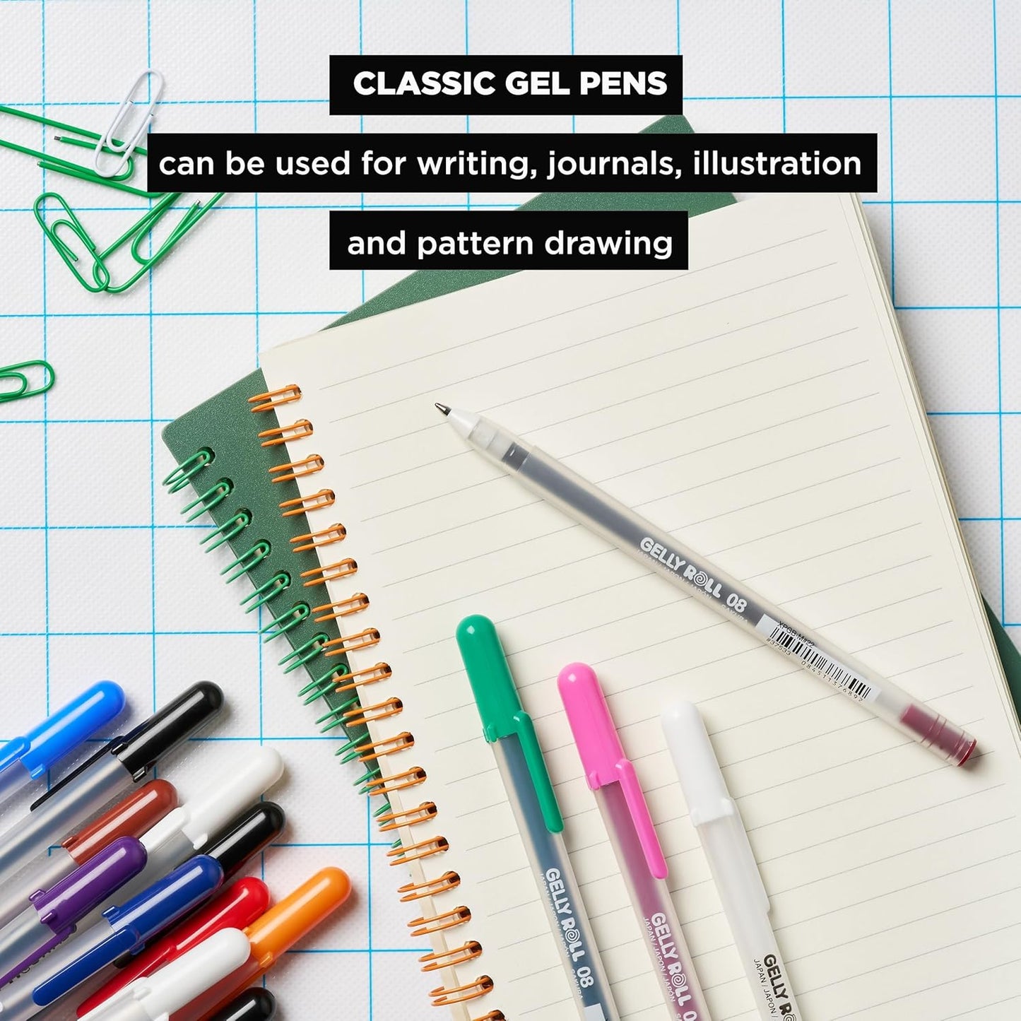 SAKURA Gelly Roll Gel Pens - Medium Point Ink Pen for Journaling, Art, or Drawing - Assorted Colored Ink - 10 Pack