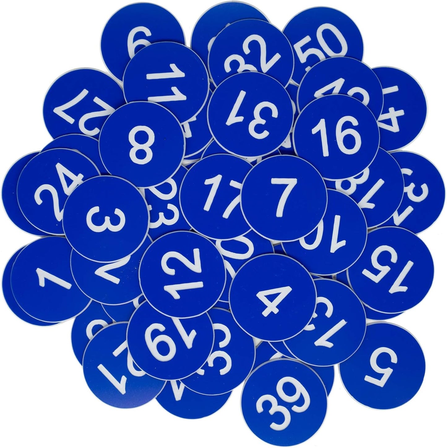 StayMax Plastic Number Tags Engraved Numbered Tags Without Hole (301-500, Blue)