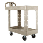 BRUTE Heavy Duty 2-Shelf Utility/Service Cart, Lipped Shelves, Ergonomic Handle - Image 3