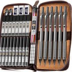 Nicpro 33PCS Black Metal Mechanical Pencil Set in Leather Case, Art Drafting - Image 8