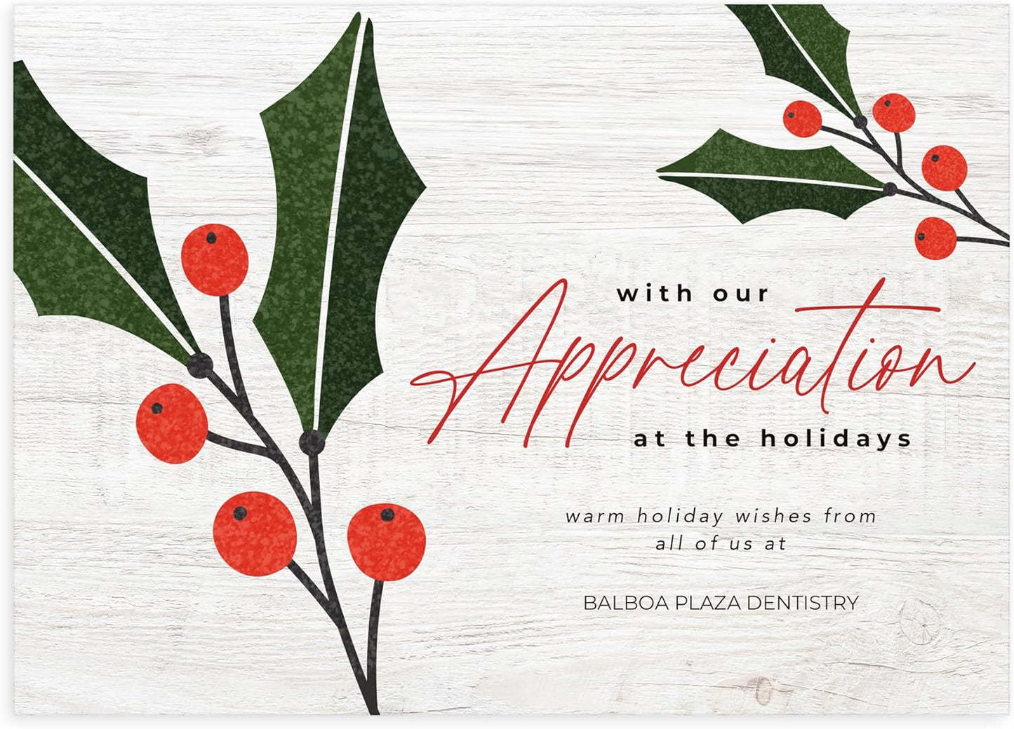 Let's Make Memories Personalized Business Christmas Cards with Envelopes - Premium Quality - 5x7-2025 Holiday Cards & White Envelopes - Holly Gratitude - 100 ct