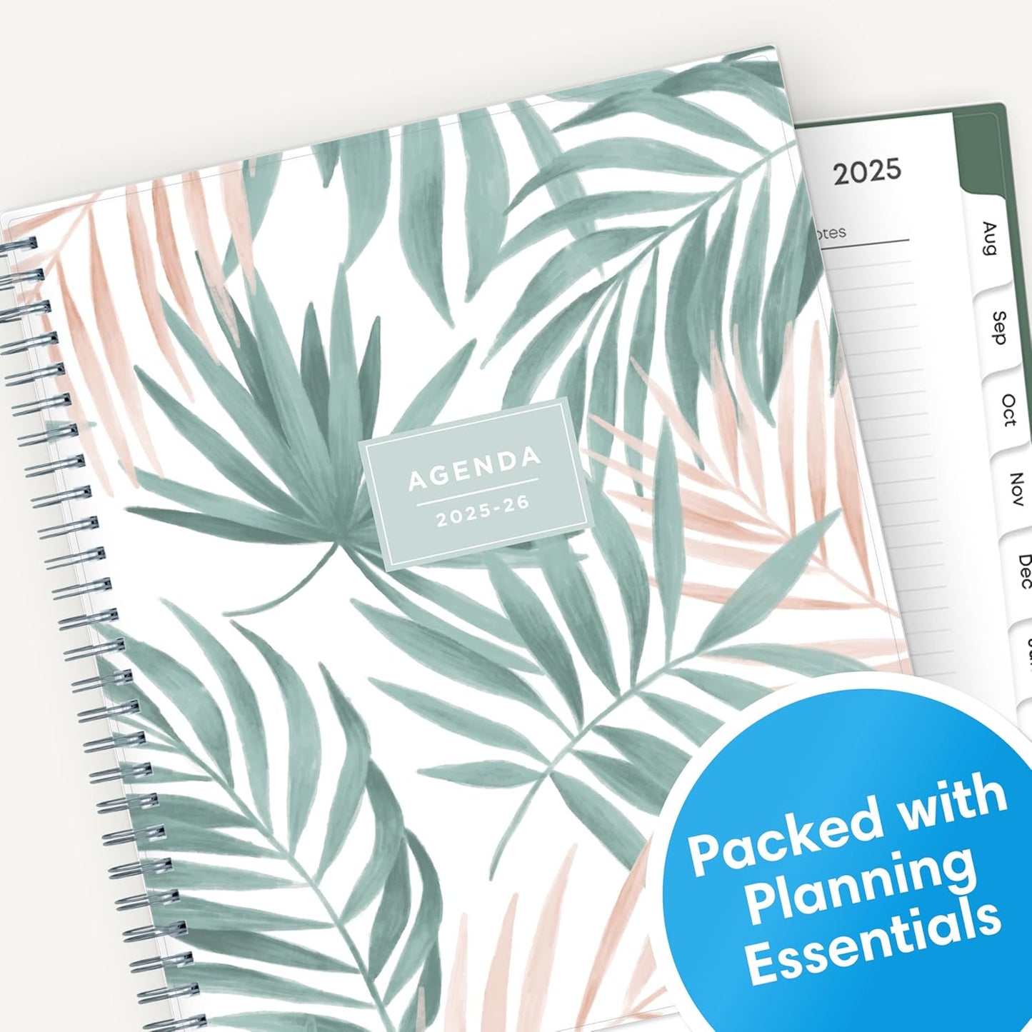 Blue Sky 2025-2026 Weekly and Monthly Academic Year Planner Calendar, July 2025 - June 2026, 8" x 10.875", Flexible Cover, Wirebound, Laminated Tabs, Seychelle