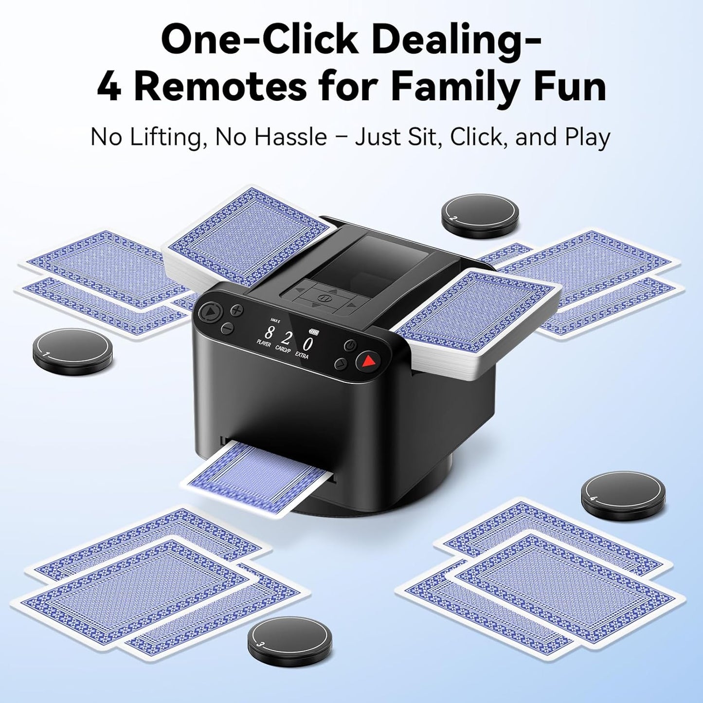 Automatic Card Shuffler for 1-2 Decks - Auto Rechargeable Canasta Shuffler Machine - Birthday Gifts for Card Lover Game Nights - Works Great with Texas Hold'em, Blackjack