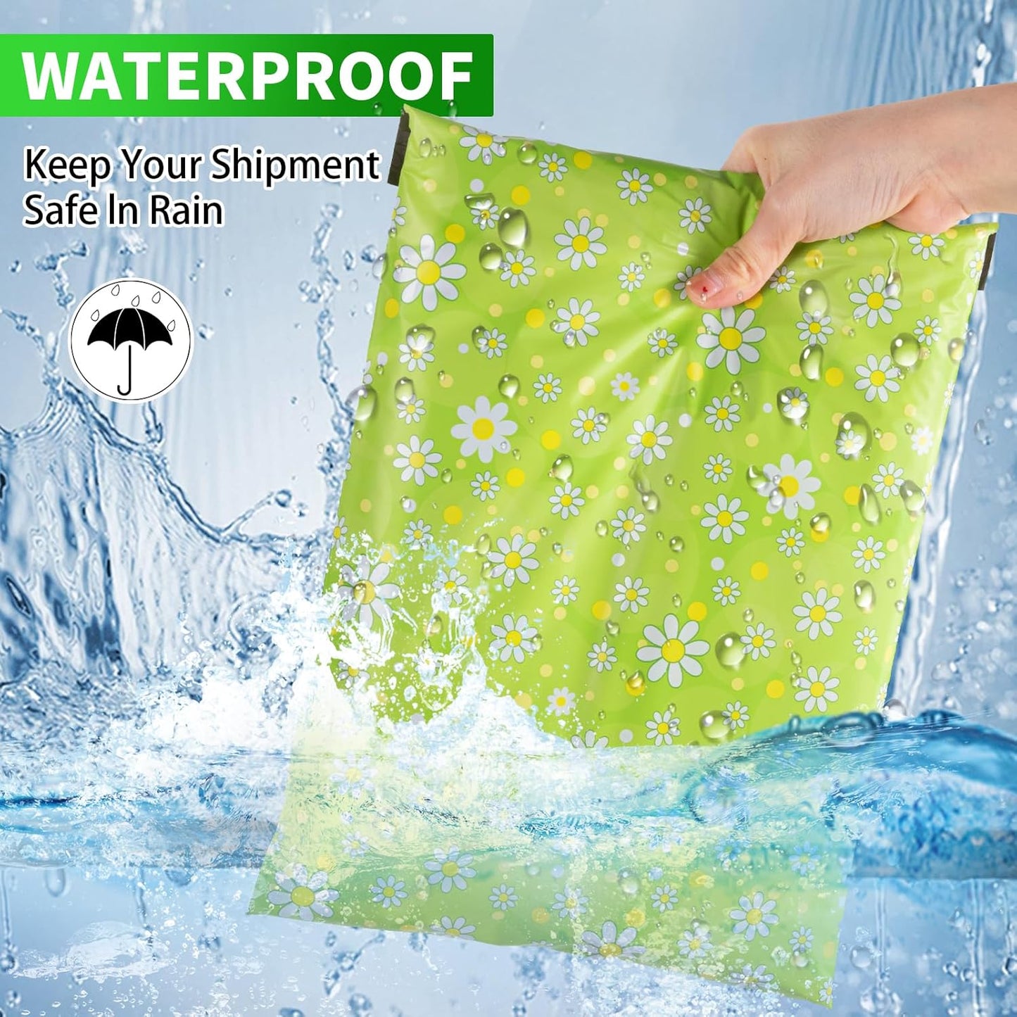 Oududianzi Poly Mailers 10X13, 100Pack Shipping Bags, Fashion Shipping Envelopes, Plastic Packaging Bags, Self-Seal Polymailers, Mailing Poly Bags for Business, Clothing (Daisy)